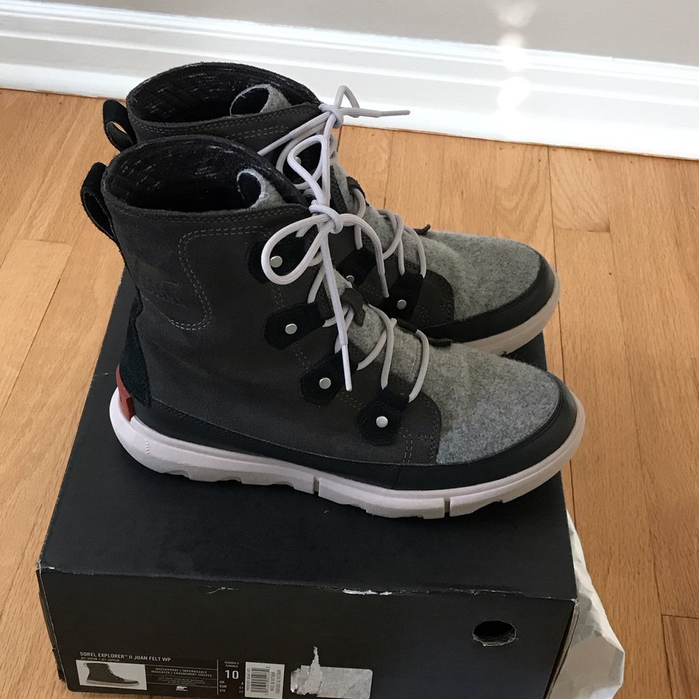 Sorel Explorer II Joan Felt waterproof Sz 10 with box❄️☃️🛷